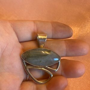 Mine Finds by Jay King marked sterling & labradorite abstract design pendant
